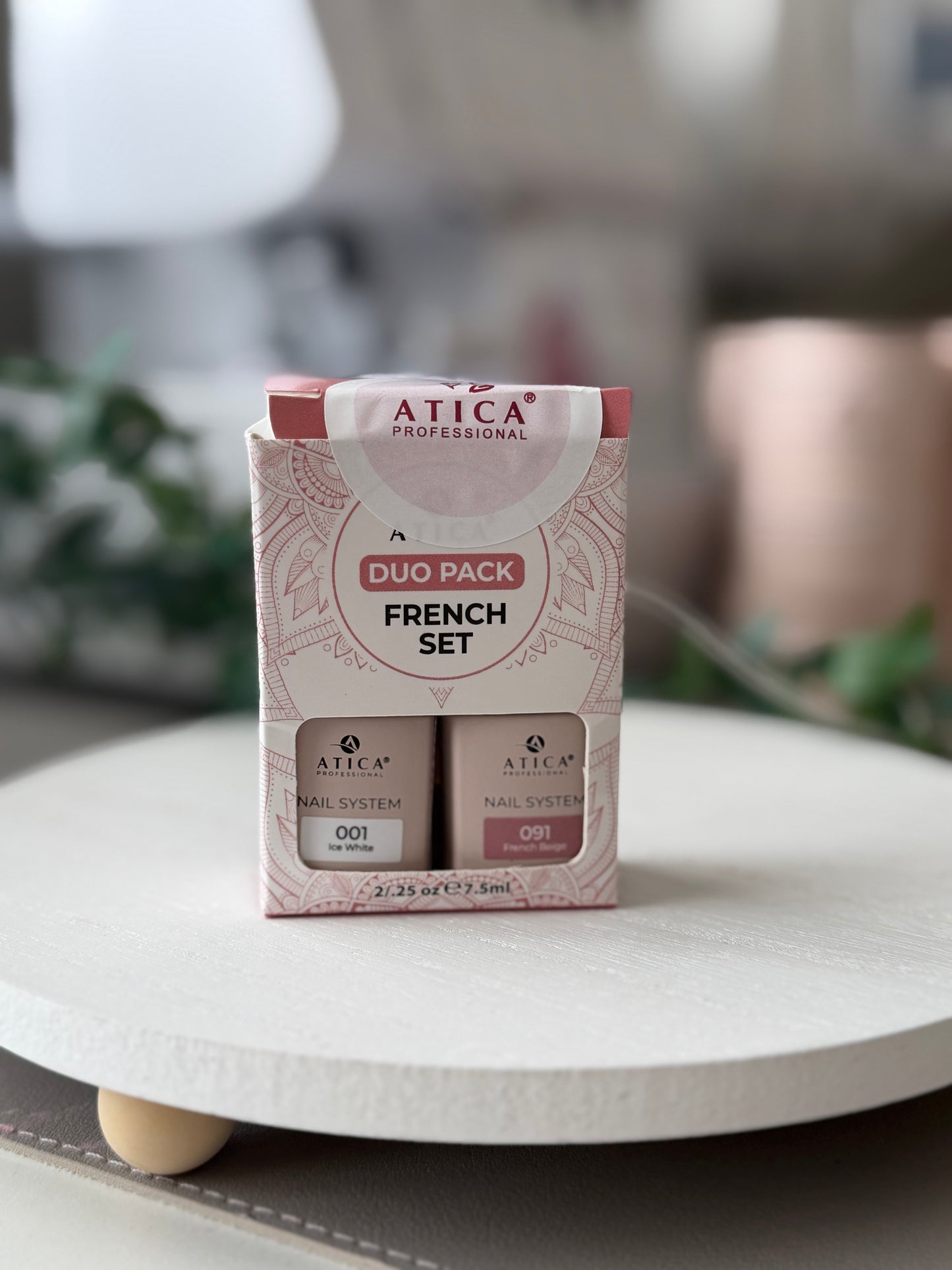 Atica Frech Set Gel Polish Ice White + 91 French Beige