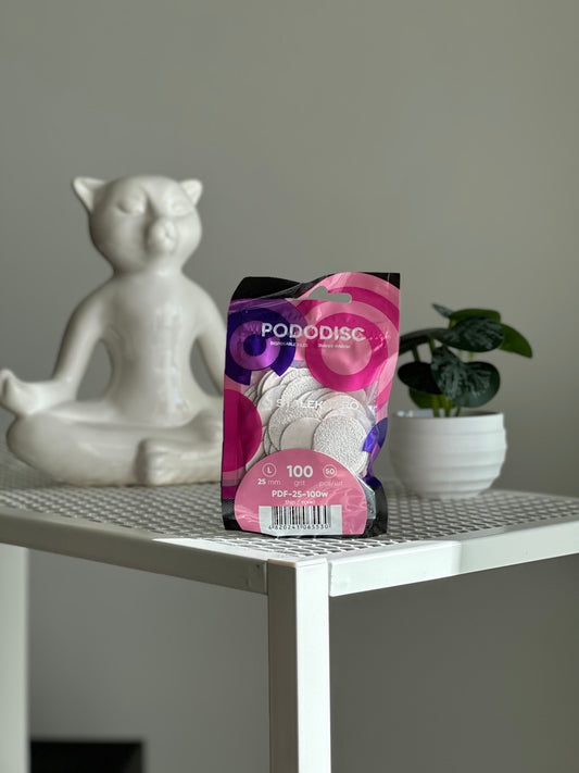 Disposable white files PODODISC L 25 mm EXPERT 100 grit (50 pcs)