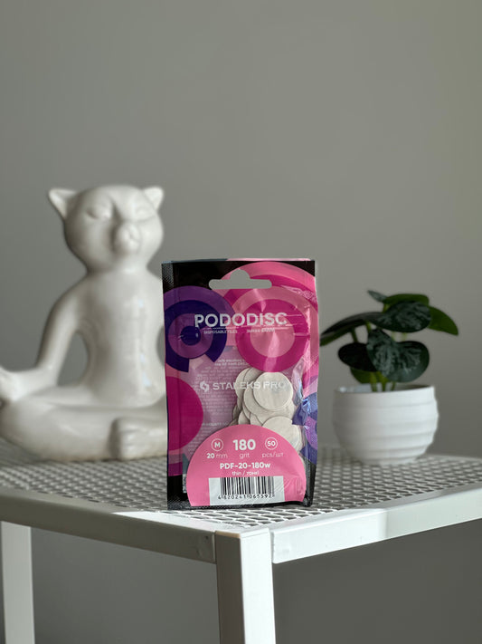 Disposable white files PODODISC M 20 mm EXPERT 180 grit (50 pcs)
