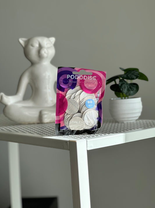 Disposable white files PODODISC L 25 mm EXPERT 80 grit (50 pcs)