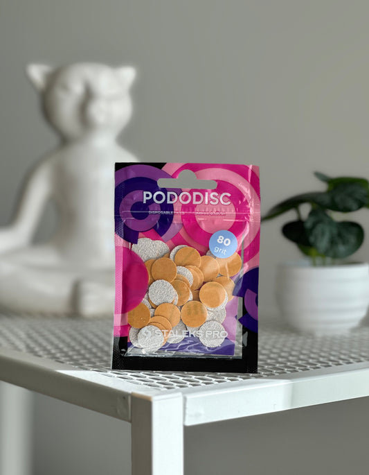 Disposable white files PODODISC S 15 mm EXPERT 80 grit (50 pcs)