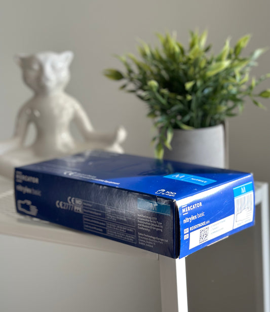 Textured nitrile gloves NITRYLEX BASIC (50 pairs/pack) MEDIUM