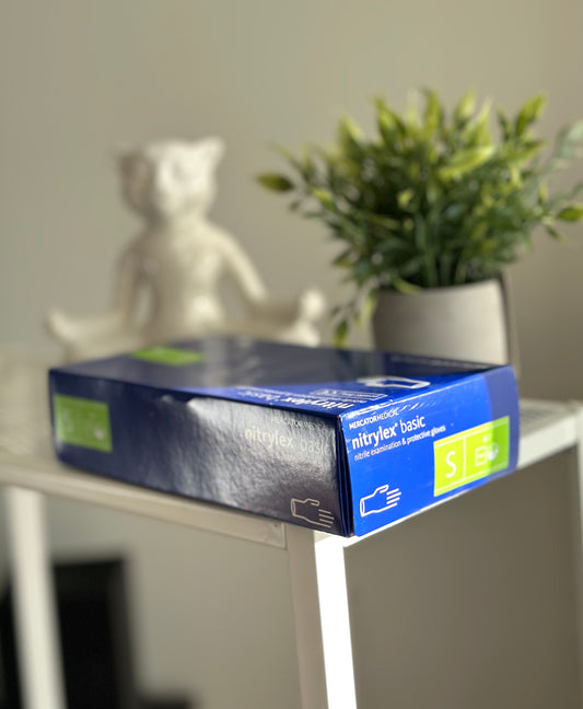 Textured nitrile gloves NITRYLEX BASIC (50 pairs/pack) SMALL