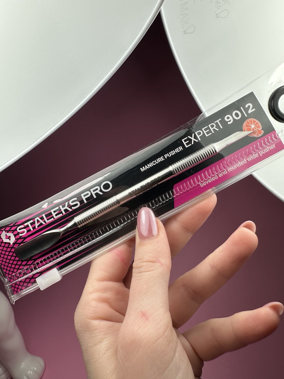 Manicure pusher EXPERT 90 TYPE 2 (beveled and rounded wide pusher)