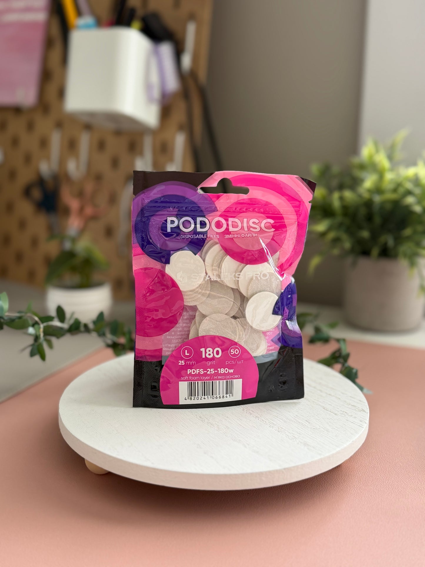 Disposable files on soft foam layer for pedicure disc PODODISC EXPERT 180 grit L 25 mm (50 pcs)