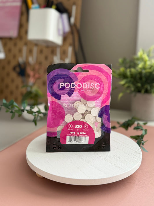 Disposable files on soft foam layer for pedicure disc PODODISC EXPERT 320 grit S 15 mm (50 pcs)