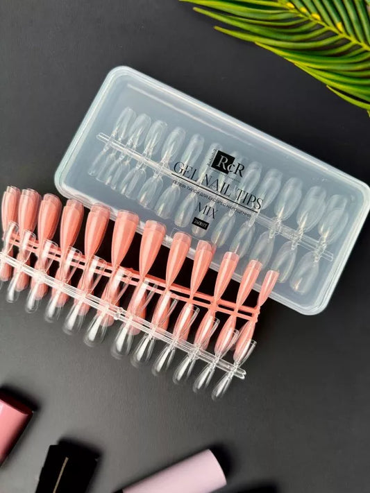 Gel tips for modeling MIX Natural five different shapes (240pcs)